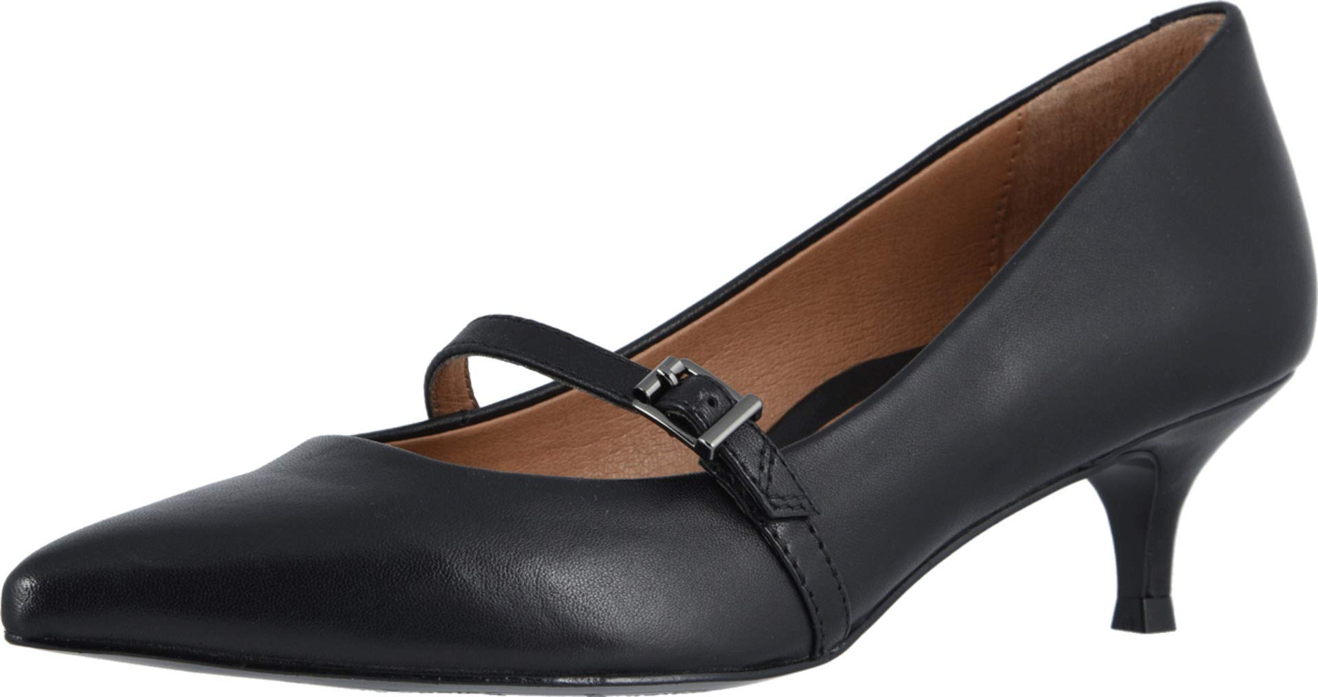 VIONIC Minnie Mary Jane Kitten Heel - Women's Black Leather Shoe Deals Outlet