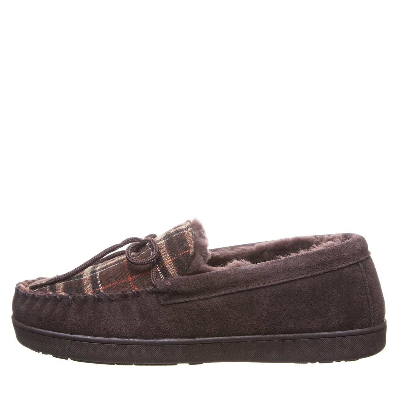 BEARPAW Moc II Slippers - Men's Chocolate Multi Knit Shoe Deals Outlet