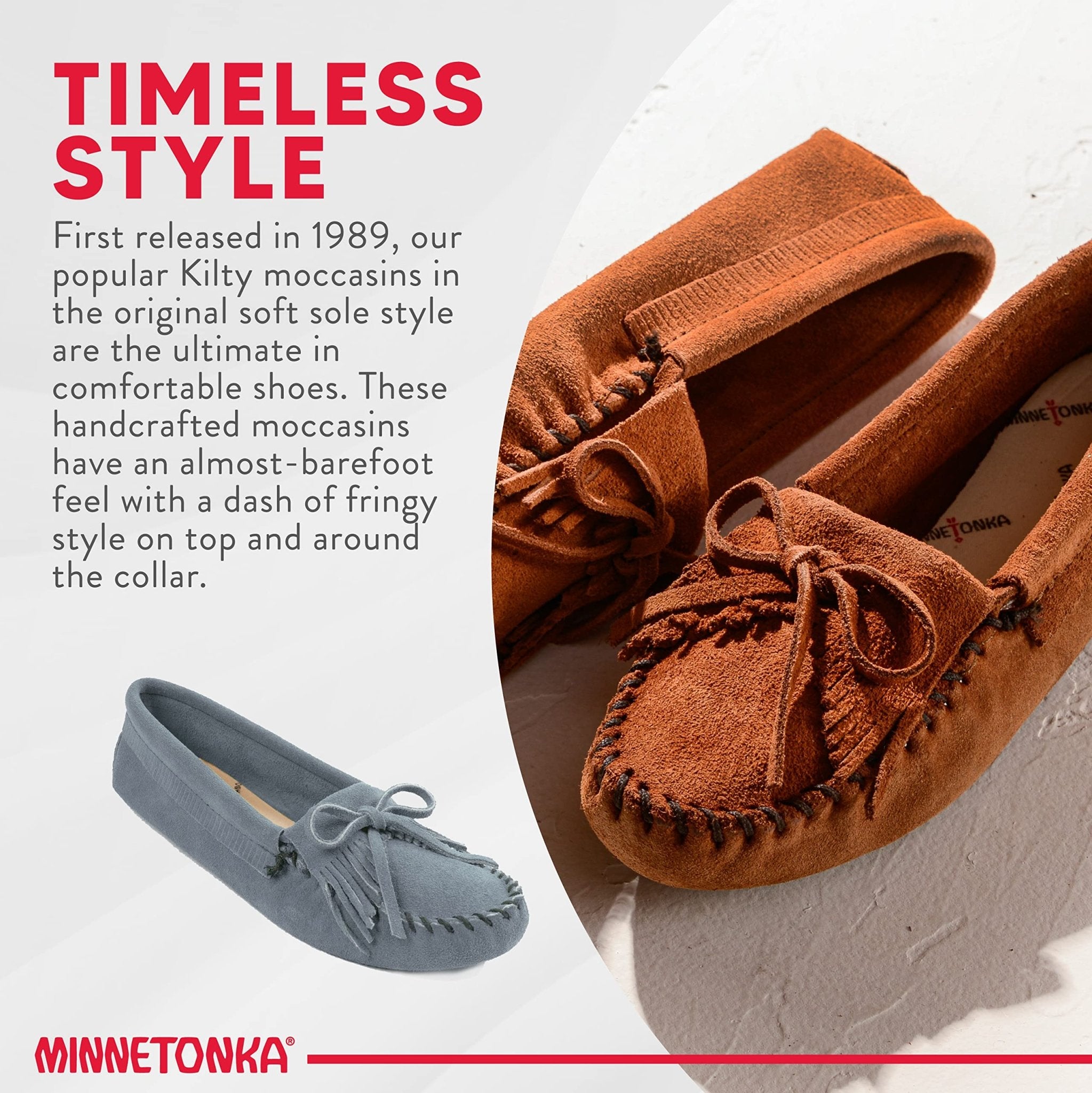 Minnetonka Moccasins Kilty Suede Softsole - Women's Storm Blue Shoe Deals Outlet