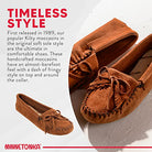 Minnetonka Moccasins Kilty Suede Softsole - Women's Brown Shoe Deals Outlet