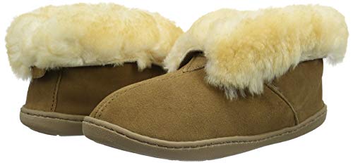 Minnetonka Moccasins Sheepskin Ankle Suede - Women's Golden Tan Shoe Deals Outlet