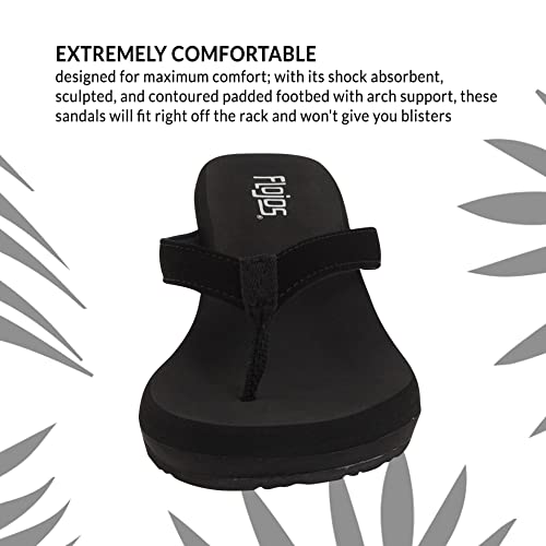 Flojos Olivia Wedge Sandal - Women's Black Shoe Deals Outlet