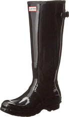 Hunter Original Tall Back Adjustable Gloss - Women's Black Shoe Deals Outlet