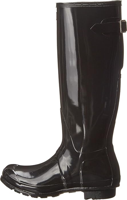 Hunter Original Tall Back Adjustable Gloss - Women's Black Shoe Deals Outlet