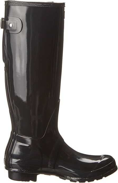 Hunter Original Tall Back Adjustable Gloss - Women's Black Shoe Deals Outlet
