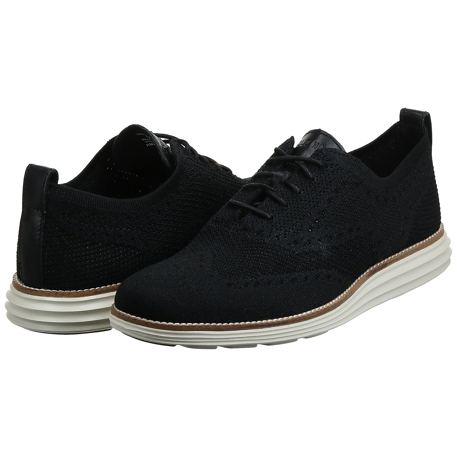 Cole Haan OriginalGrand Stitchlite Wingtip Oxford - Men's Black/Ivory Shoe Deals Outlet