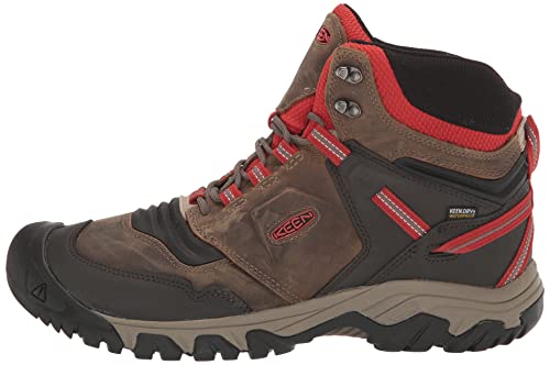 KEEN Ridge Flex Mid WaterProof - Men's Dark Olive/Ketchup Shoe Deals Outlet