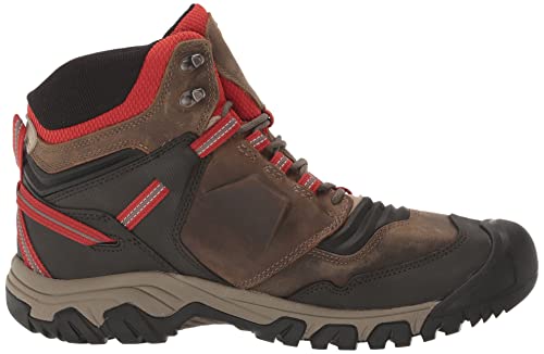 KEEN Ridge Flex Mid WaterProof - Men's Dark Olive/Ketchup Shoe Deals Outlet
