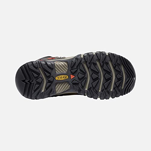 KEEN Ridge Flex Mid WaterProof - Men's Dark Olive/Ketchup Shoe Deals Outlet