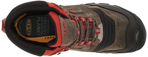 KEEN Ridge Flex Mid WaterProof - Men's Dark Olive/Ketchup Shoe Deals Outlet
