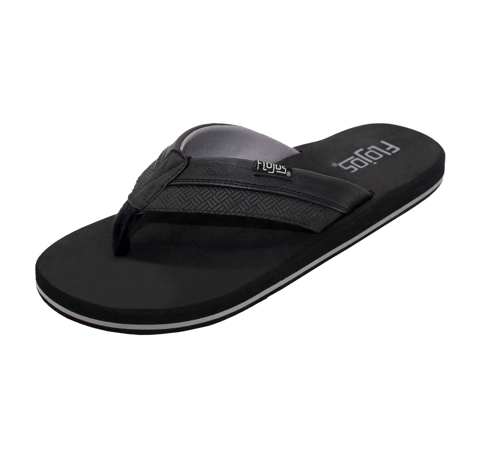 Flojos Ryan Flip - Flops - Men's Black Shoe Deals Outlet