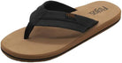 Flojos Ryan Flip - Flops - Men's Black/Tan Shoe Deals Outlet