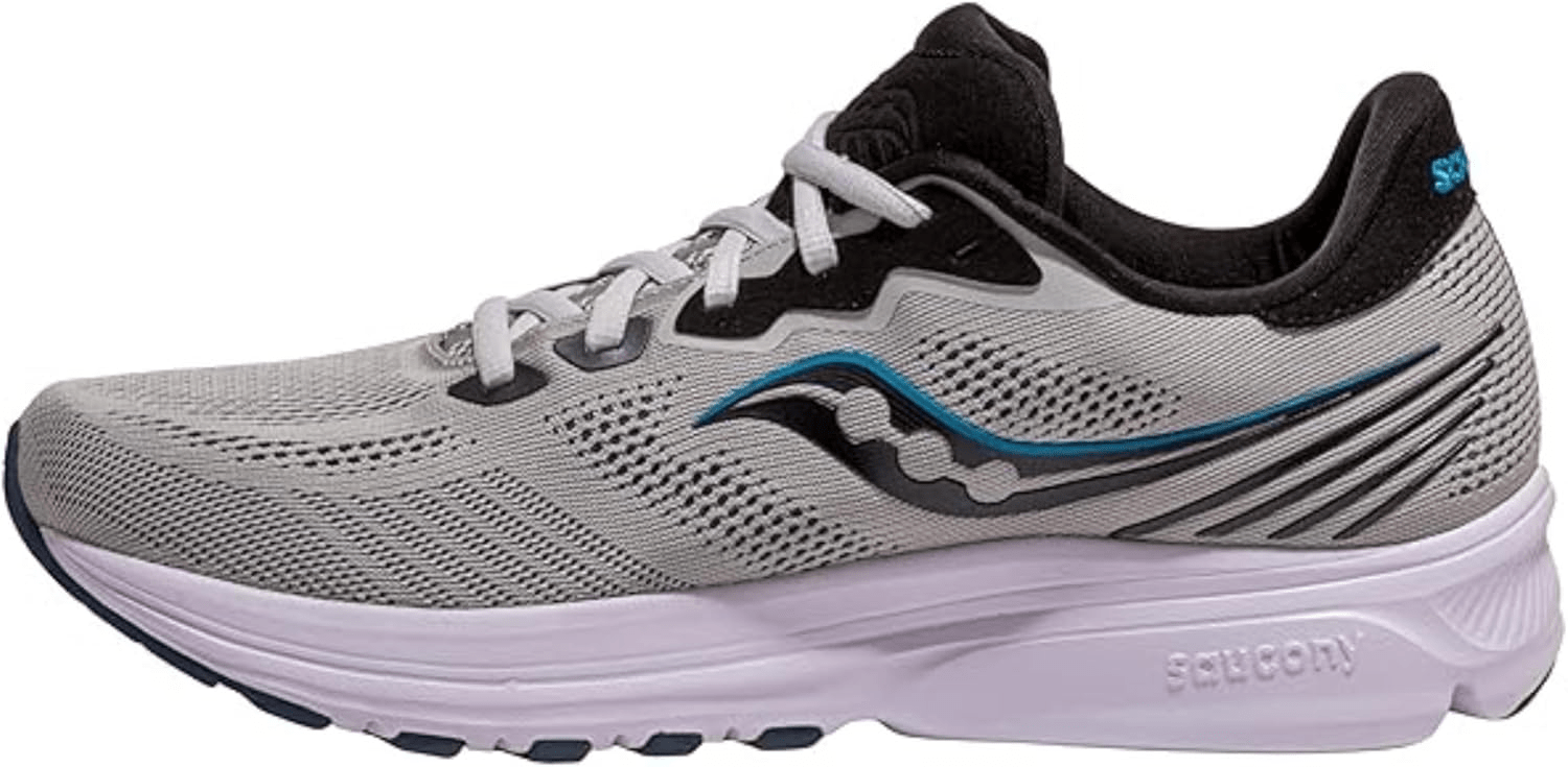 Saucony Ride 14 Fog / Black / Storm 12.5 M 194917418048 Shoe Deals Outlet