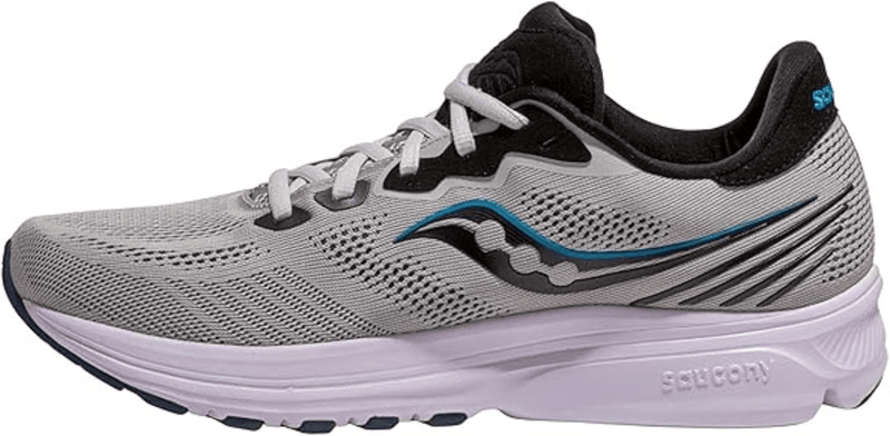 Saucony Ride 14 Fog / Black / Storm 12.5 M 194917418048 Shoe Deals Outlet