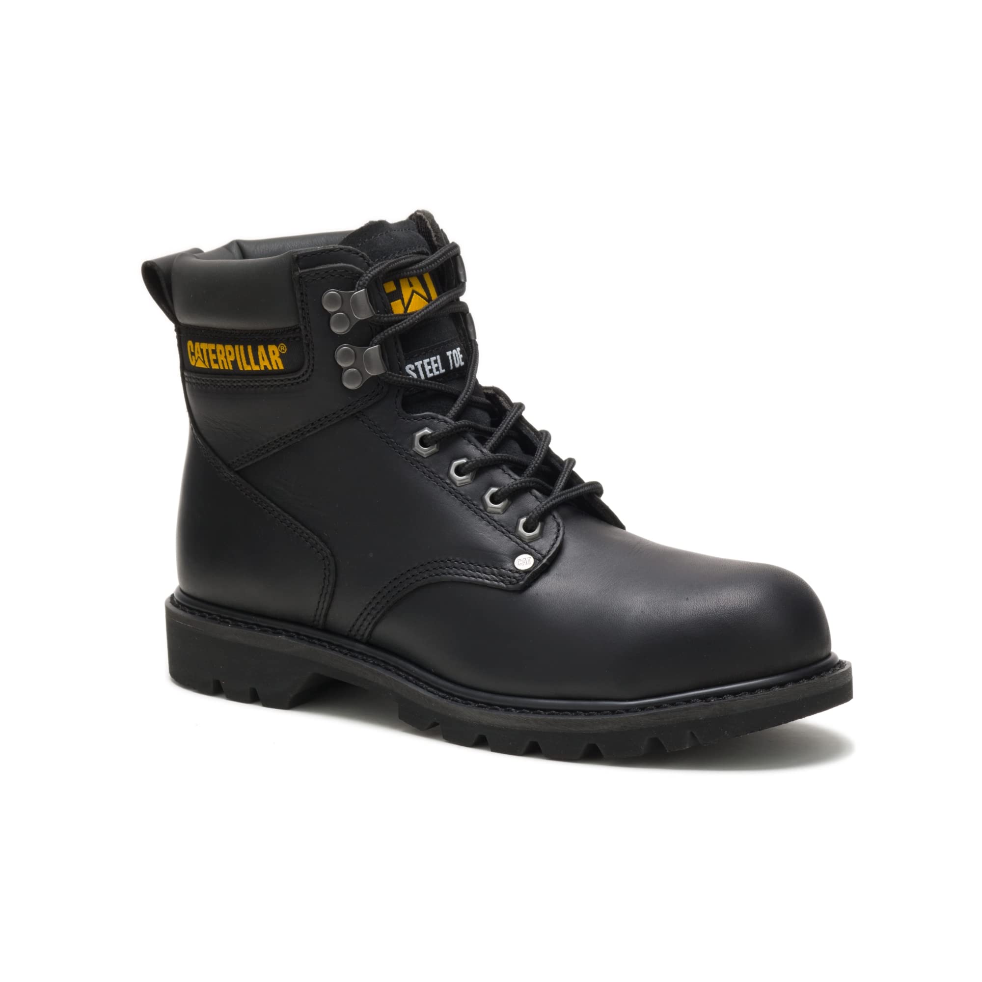 Caterpillar Second Shift Steel - Toe Boots - Men's Black Shoe Deals Outlet