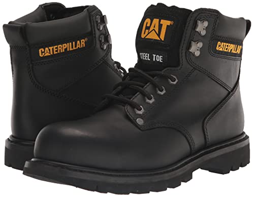 Caterpillar Second Shift Steel - Toe Boots - Men's Black Shoe Deals Outlet