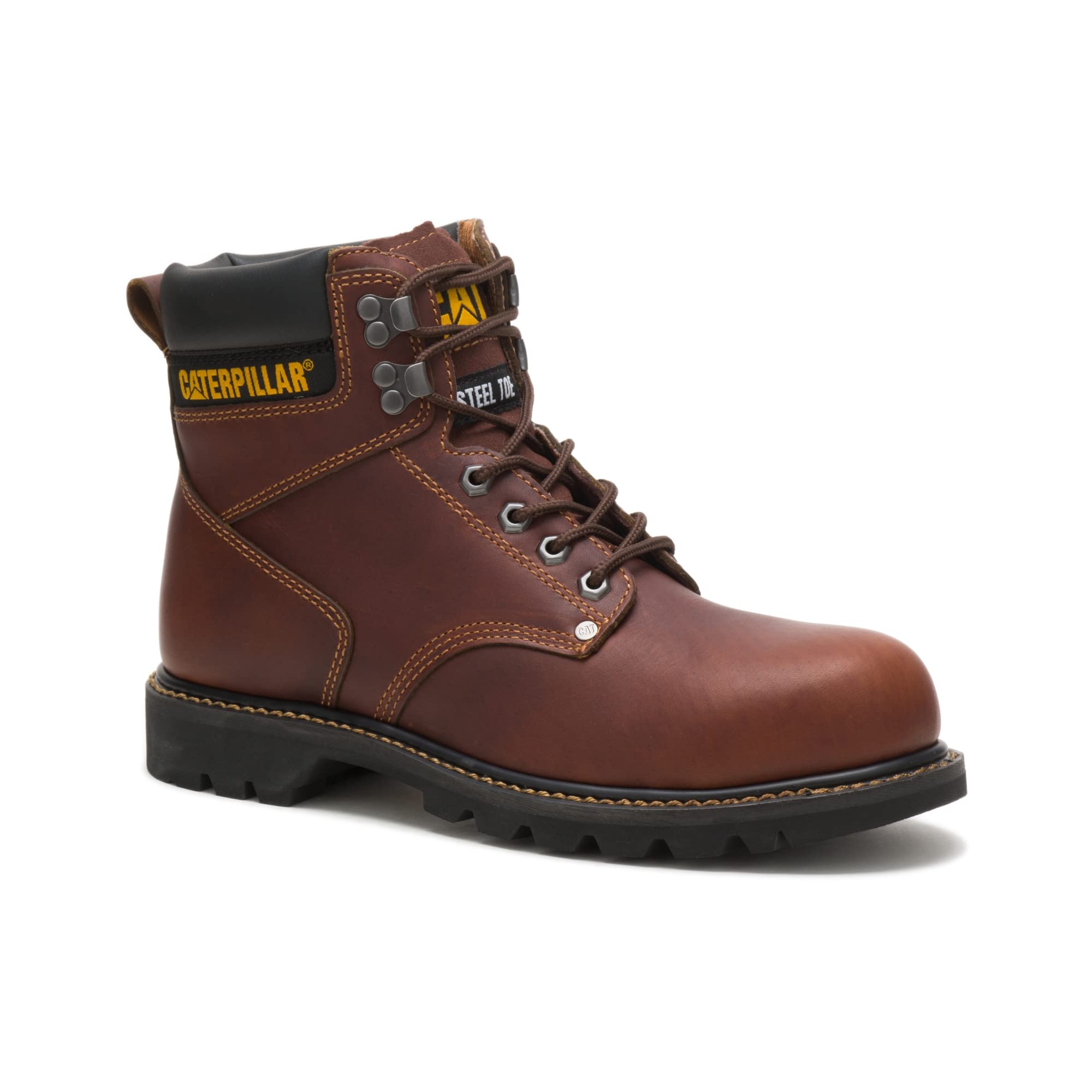 Caterpillar Second Shift Steel - Toe Boots - Men's Tan Shoe Deals Outlet