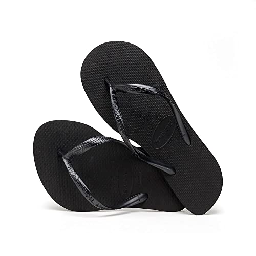 Havaianas Slim Flip Flops - Unisex Black Shoe Deals Outlet