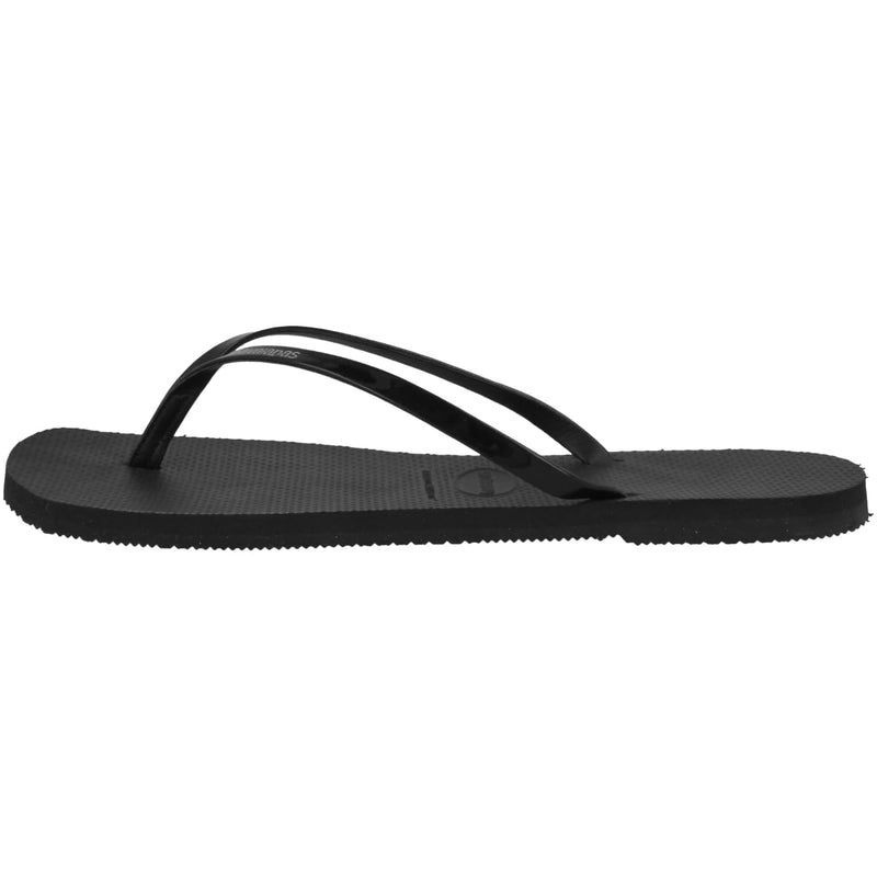 Havaianas Slim Flip Flops - Unisex Metallic Black Shoe Deals Outlet