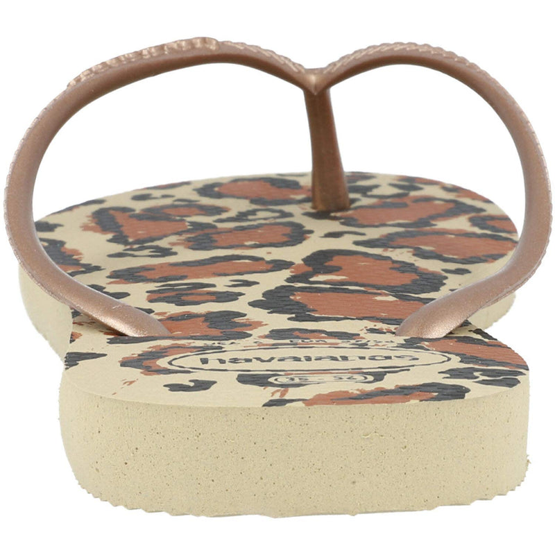 Havaianas Slim Flip Flops - Unisex Leopard Print Rose Gold Shoe Deals Outlet
