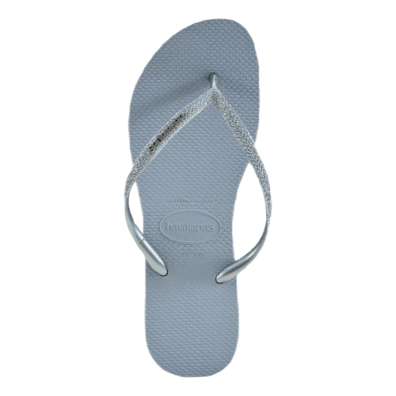 Havaianas Slim Flip Flops - Unisex Glitter II Ice Grey Shoe Deals Outlet