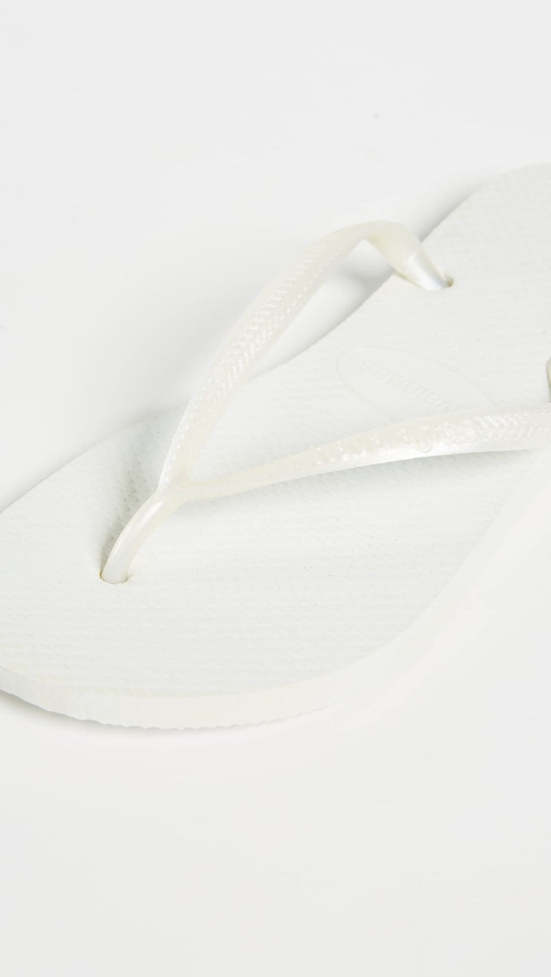 Havaianas Slim Flip Flops - Unisex White Shoe Deals Outlet