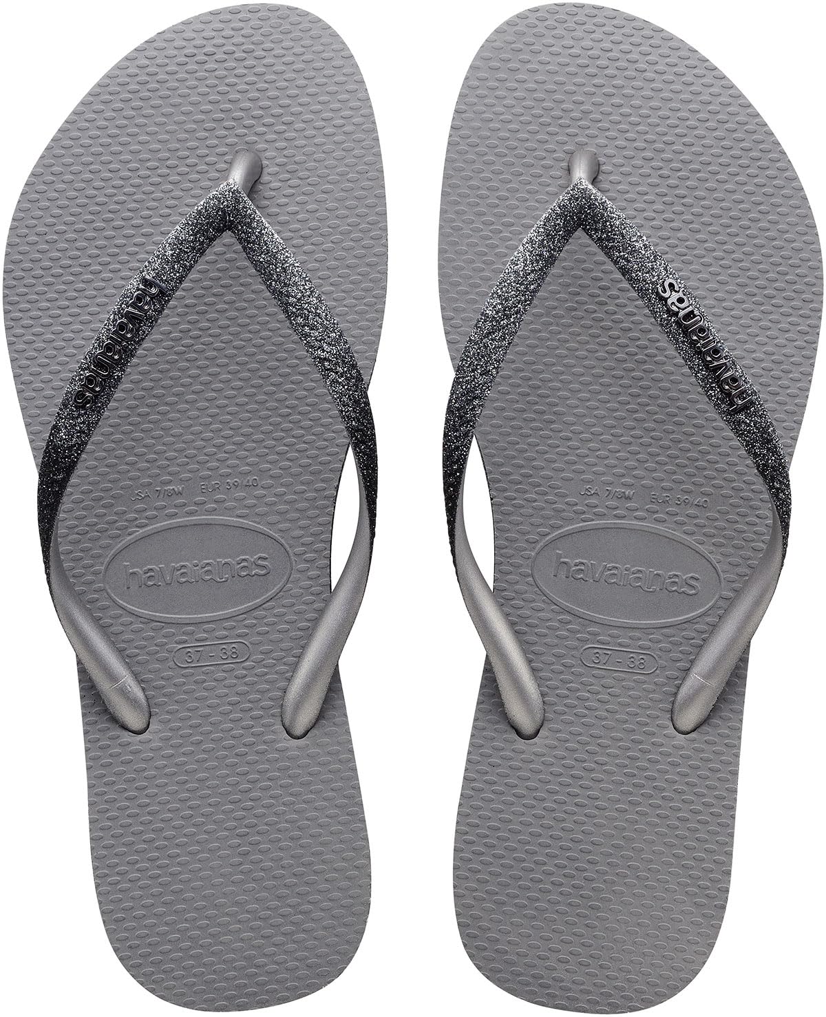 Havaianas Slim Flip Flops - Unisex Sparkle Ballet Rose Shoe Deals Outlet