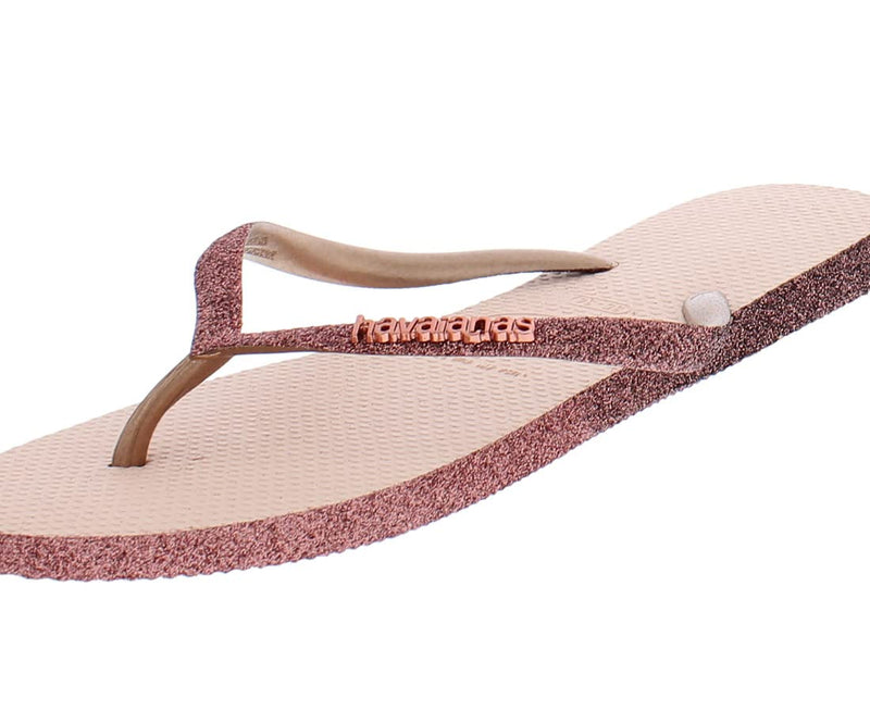 Havaianas Slim Flip Flops - Unisex Sparkle Ballet Rose Shoe Deals Outlet