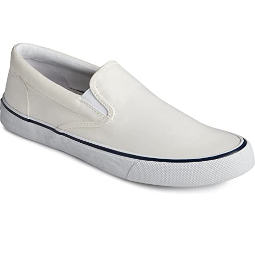 Sperry Striper II Slip On Sneaker - Men's White Shoe Deals Outlet