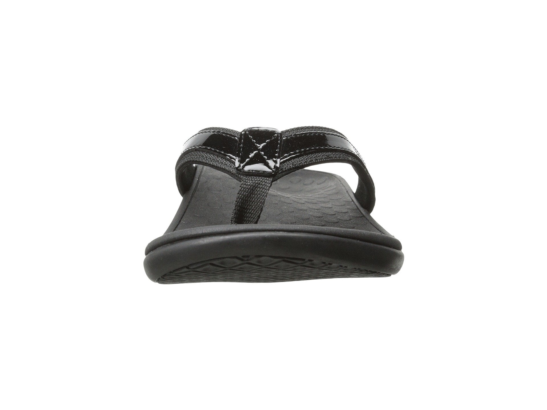 VIONIC Tide II Toe Post Sandal - Women's Black Patent Shoe Deals Outlet