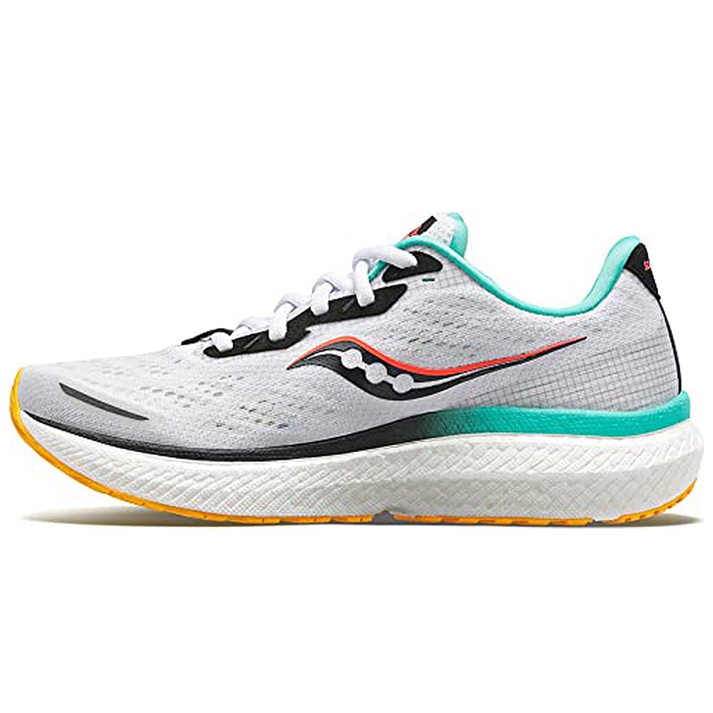 Saucony Triumph 19 Running Shoe - Women's White/Black/Vizi Shoe Deals Outlet