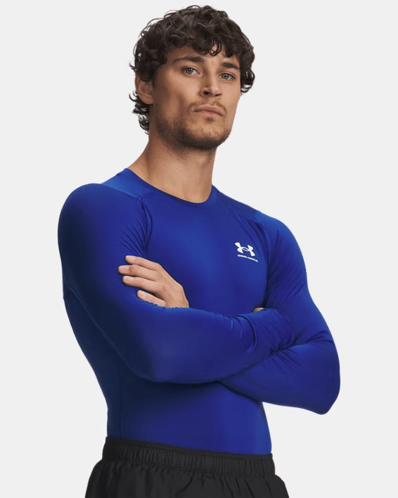 Under Armour HeatGear Compression Long Sleeve Royal / White XL 194513906970 Shoe Deals Outlet