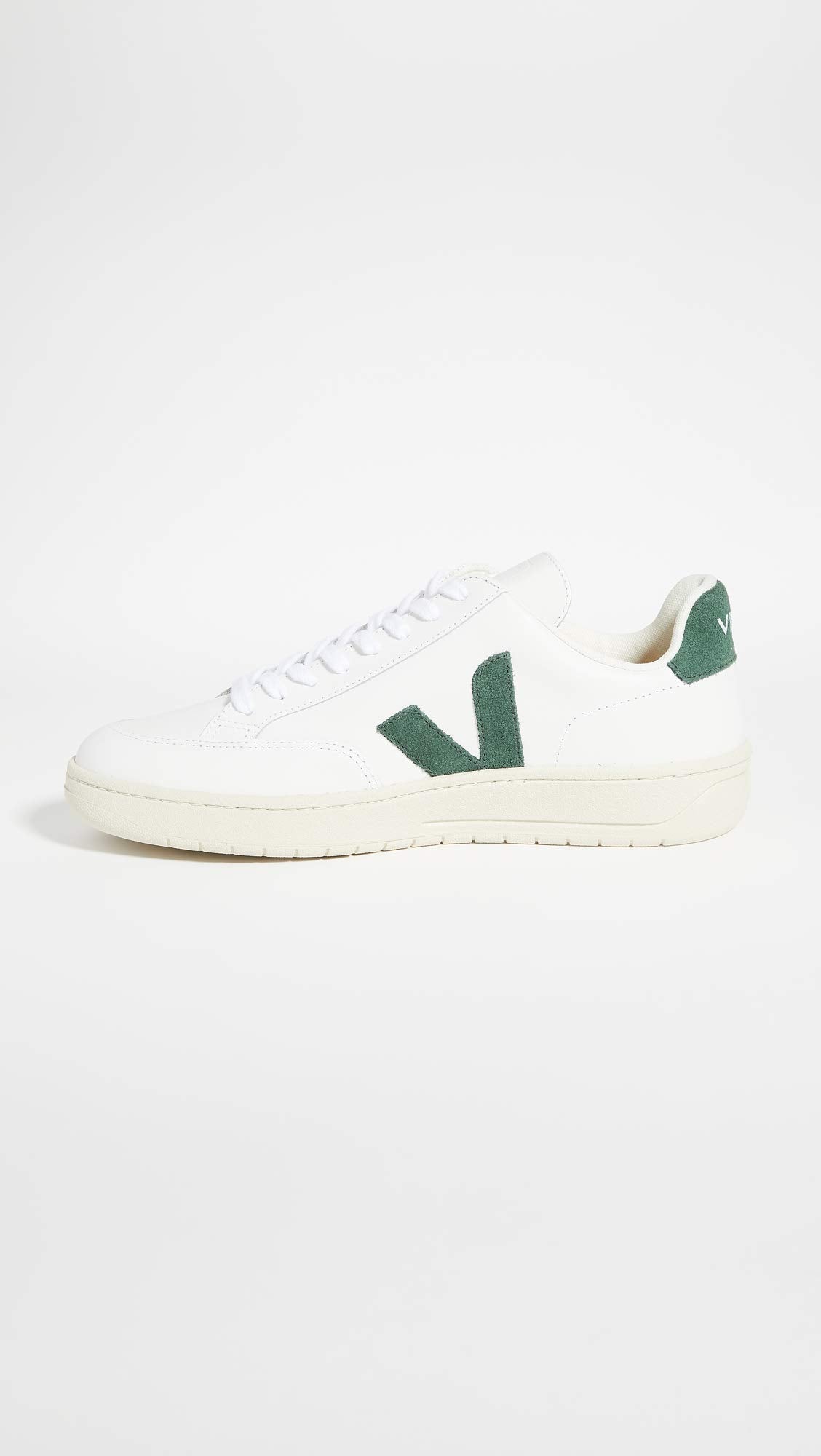 VEJA V - 12 LEATHER - Men's White/Cyprus Shoe Deals Outlet