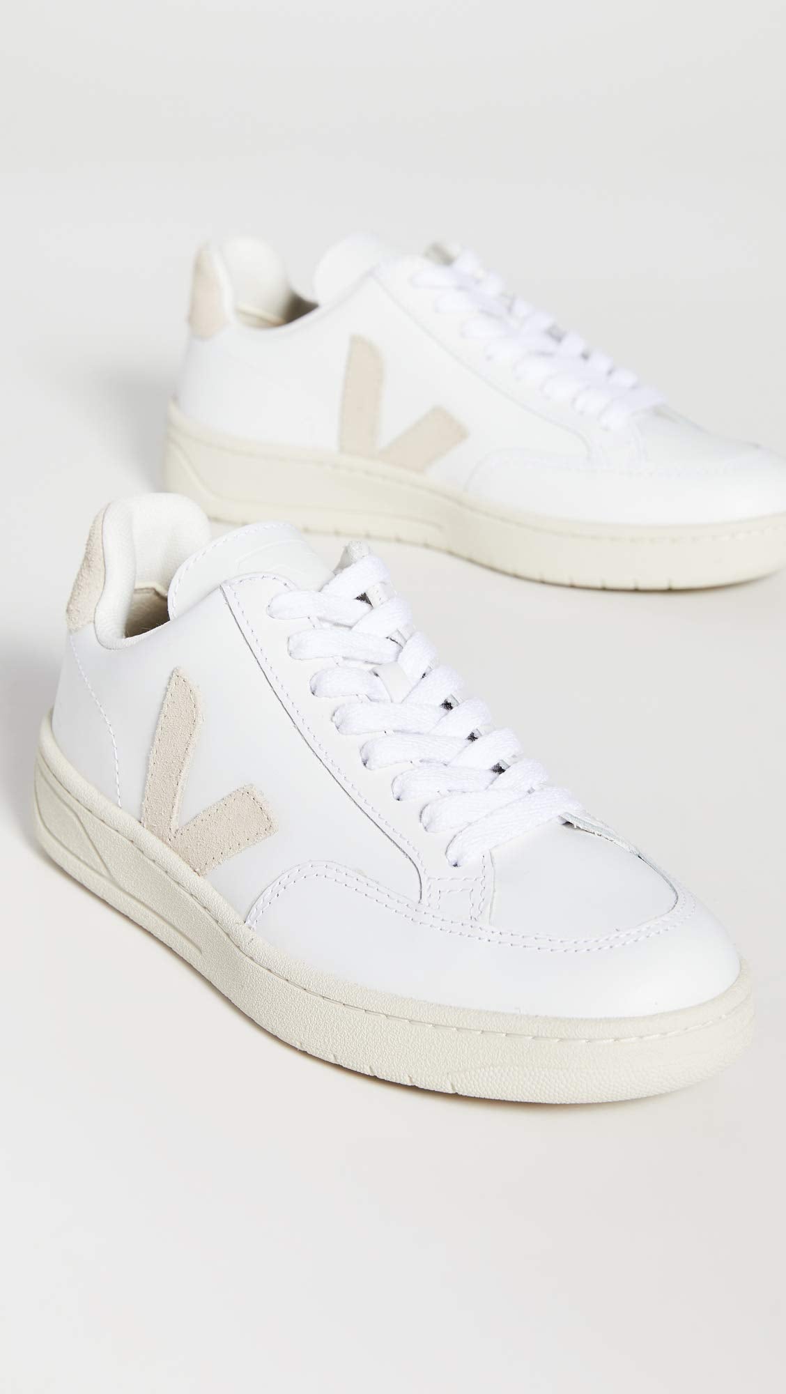 VEJA V - 12 LEATHER - Women's White/Sable Shoe Deals Outlet
