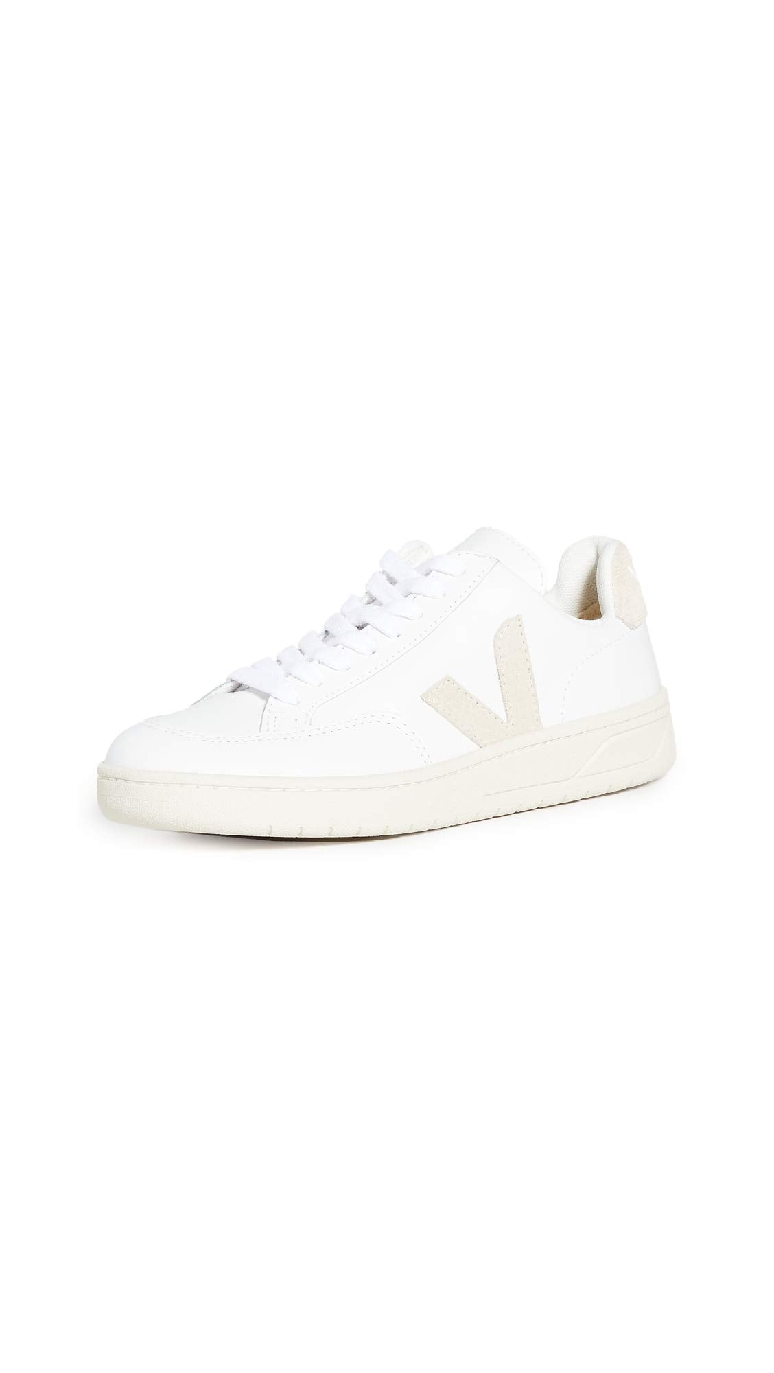 VEJA V - 12 LEATHER - Women's White/Cyprus Shoe Deals Outlet