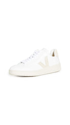 VEJA V - 12 LEATHER - Women's White/Cyprus Shoe Deals Outlet