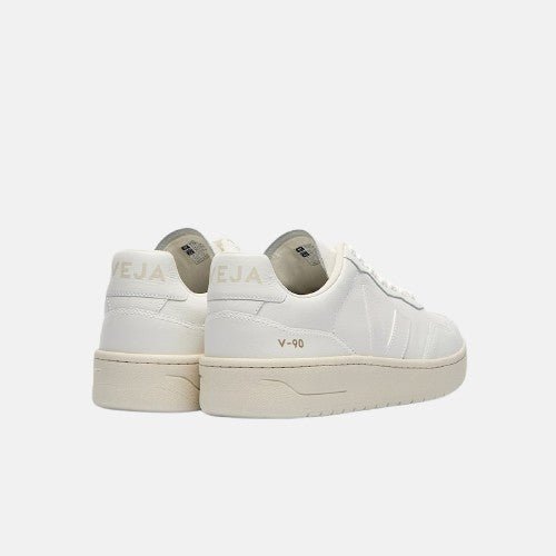 VEJA V - 90 LEATHER - Women's White/Cyprus Shoe Deals Outlet