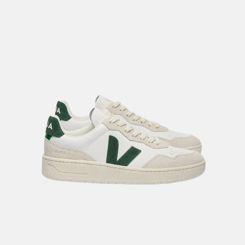 VEJA V - 90 LEATHER - Women's White/Cyprus Shoe Deals Outlet