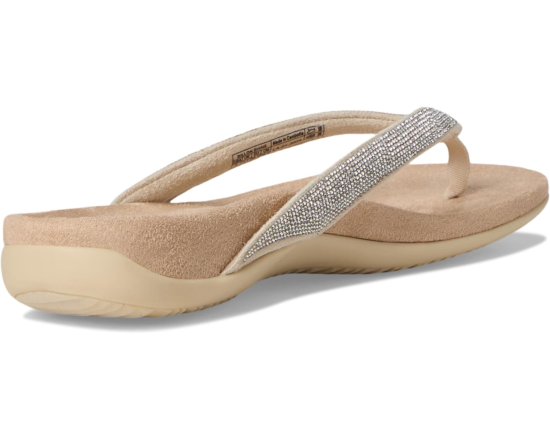 VIONIC Dillon Shine Sandal Cream / Rhinestone 9 M 192329974817 Shoe Deals Outlet