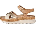 VIONIC Mar Platform Wedge Sandal Camel / Gold Brown Leather 10 M 197725038675 Shoe Deals Outlet