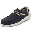 Hey Dude Wally Linen - Men's Natural Navy Shoe Deals Outlet