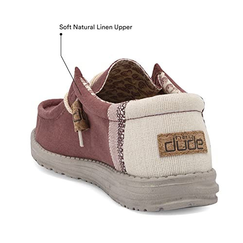 Hey Dude Wally Linen - Men's Natural Brick Shoe Deals Outlet