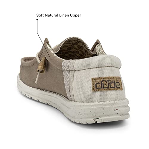 Hey Dude Wally Linen - Men's Natural Clay Shoe Deals Outlet