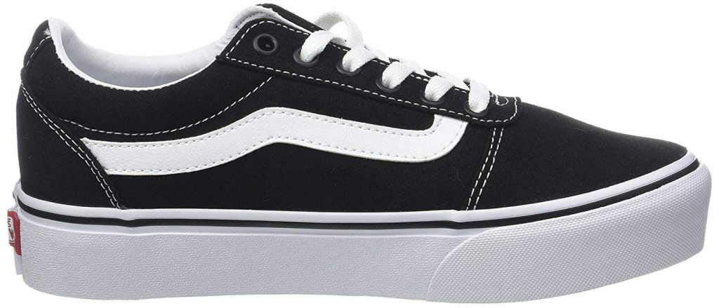 Vans Ward Platform Sneaker - Women's Black/White Shoe Deals Outlet
