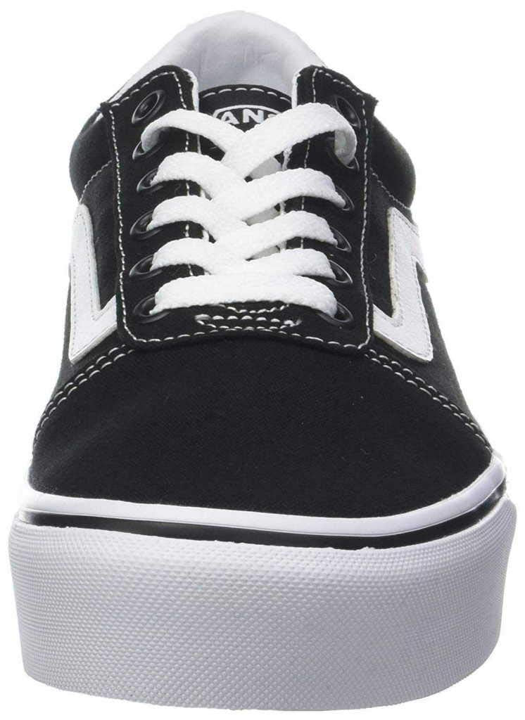 Vans Ward Platform Sneaker - Women's Black/White Shoe Deals Outlet