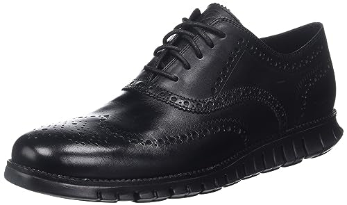 Cole Haan ZeroGrand Wingtip Oxford - Men's Black Closed Holes/Black Shoe Deals Outlet